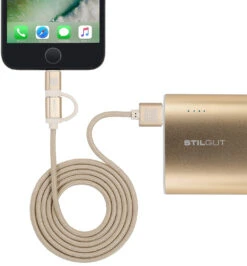 StilGut - 2-in-1-Ladekabel Mit Lightning & Micro-USB (Apple MFi Zertifiziert) -Outlet STILGUT Store 2 in 1 ladekabel mit lightning micro usb apple mfi zertifiziert gold 04589096bd3139b