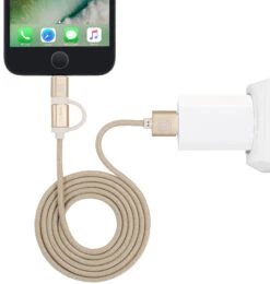 StilGut - 2-in-1-Ladekabel Mit Lightning & Micro-USB (Apple MFi Zertifiziert) -Outlet STILGUT Store 2 in 1 ladekabel mit lightning micro usb apple mfi zertifiziert gold 05