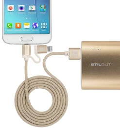 StilGut - 2-in-1-Ladekabel Mit Lightning & Micro-USB (Apple MFi Zertifiziert) -Outlet STILGUT Store 2 in 1 ladekabel mit lightning micro usb apple mfi zertifiziert gold 06589097cf1de24