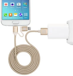 StilGut - 2-in-1-Ladekabel Mit Lightning & Micro-USB (Apple MFi Zertifiziert) -Outlet STILGUT Store 2 in 1 ladekabel mit lightning micro usb apple mfi zertifiziert gold 07
