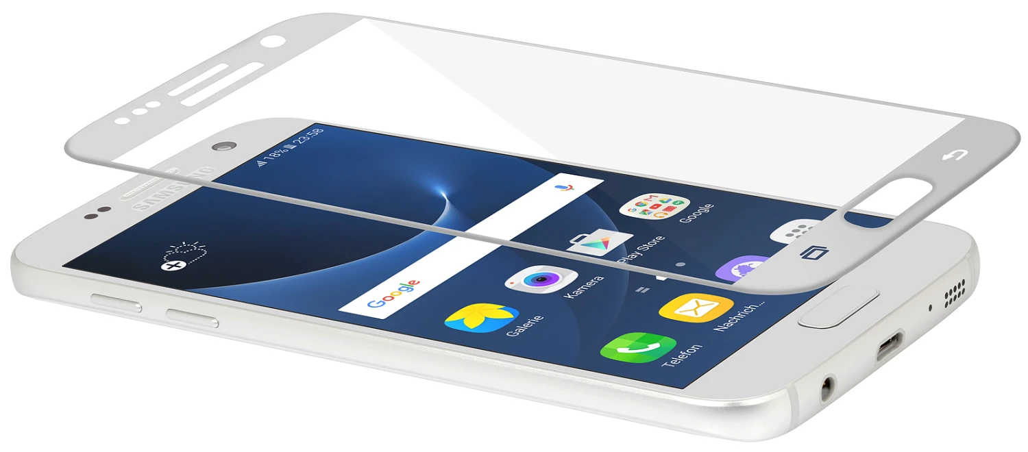 StilGut - Panzerglas 3D Curved Samsung Galaxy S7 Mit Silbernem Rand 3 StilGut - Panzerglas 3D Curved Samsung Galaxy S7 Mit Silbernem Rand – Bild 3