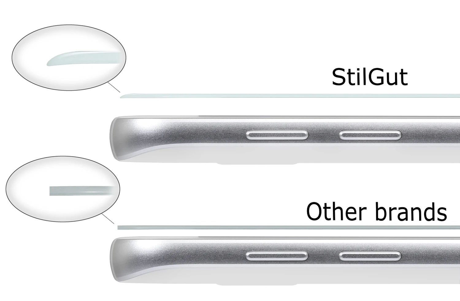 StilGut - Panzerglas 3D Curved Samsung Galaxy S7 Mit Silbernem Rand 4 StilGut - Panzerglas 3D Curved Samsung Galaxy S7 Mit Silbernem Rand – Bild 4