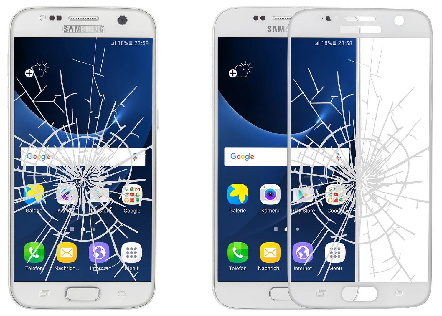 StilGut - Panzerglas 3D Curved Samsung Galaxy S7 Mit Silbernem Rand 6 StilGut - Panzerglas 3D Curved Samsung Galaxy S7 Mit Silbernem Rand – Bild 6