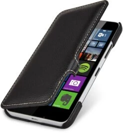 StilGut - Handyhülle Für Lumia 640 "Book Type" Mit Clip (Orange/Blau) -Outlet STILGUT Store Microsoft lumia640v2 dj3 schw 01