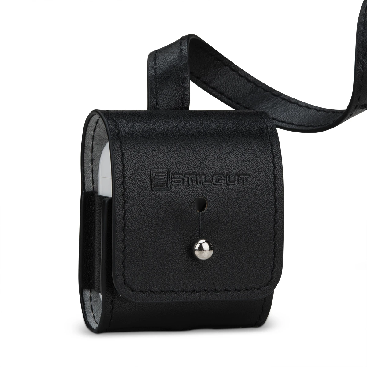 StilGut - AirPods 2 Hülle Aus Leder Mit Lederband 1 StilGut - AirPods 2 Hülle Aus Leder Mit Lederband