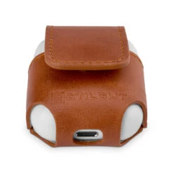 StilGut - AirPods Case Aus Leder Mit Karabiner -Outlet STILGUT Store airpods case aus leder mit karabiner cognac 04