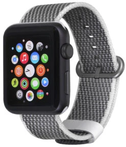 StilGut - Apple Watch 42 Mm Nylon Armband -Outlet STILGUT Store apple watch 42 mm nylon armband grau weiss 01