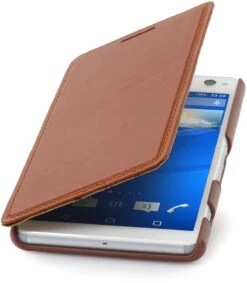 StilGut - Handyhülle Für Xperia C4 "Book Type" Ohne Clip 13 StilGut - Handyhülle Für Xperia C4 "Book Type" Ohne Clip -Outlet STILGUT Store b00z693rg4 cognac01