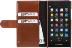 StilGut - BlackBerry Leap Hülle Talis Mit Kreditkartenfach Aus Leder -Outlet STILGUT Store blackberry leap huelle talis aus leder cognac 01