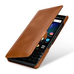 StilGut - BlackBerry KEY2 LE Tasche Book Type Mit Clip -Outlet STILGUT Store blackberry key2 le book case clip brown m 01