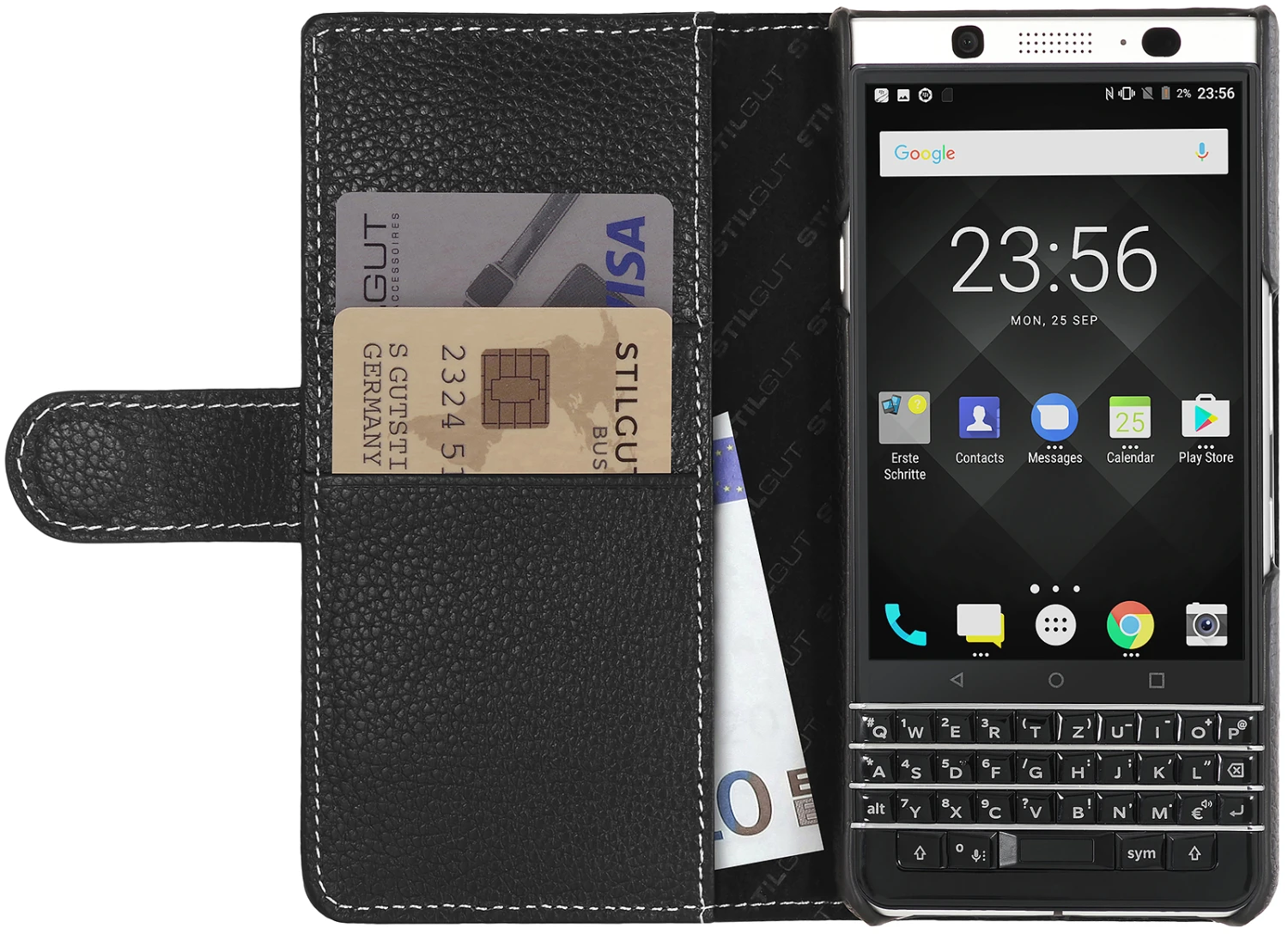 StilGut - BlackBerry KEYone Hülle Talis Mit Kreditkartenfach 1 StilGut - BlackBerry KEYone Hülle Talis Mit Kreditkartenfach