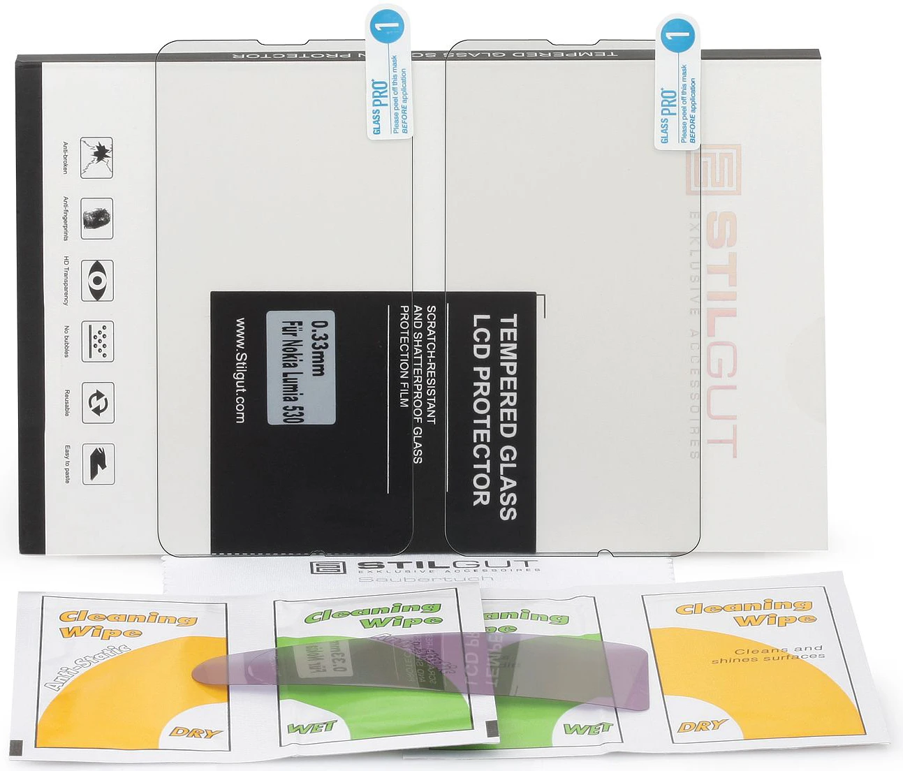 StilGut - Displayschutzfolie Panzerglas Für Nokia Lumia 530 (2er-Pack) 5 StilGut - Displayschutzfolie Panzerglas Für Nokia Lumia 530 (2er-Pack) – Bild 5