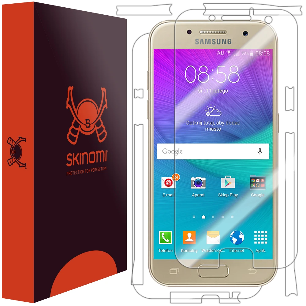 Skinomi - Displayschutzfolie Samsung Galaxy A3 (2017) Full Body 1 Skinomi - Displayschutzfolie Samsung Galaxy A3 (2017) Full Body