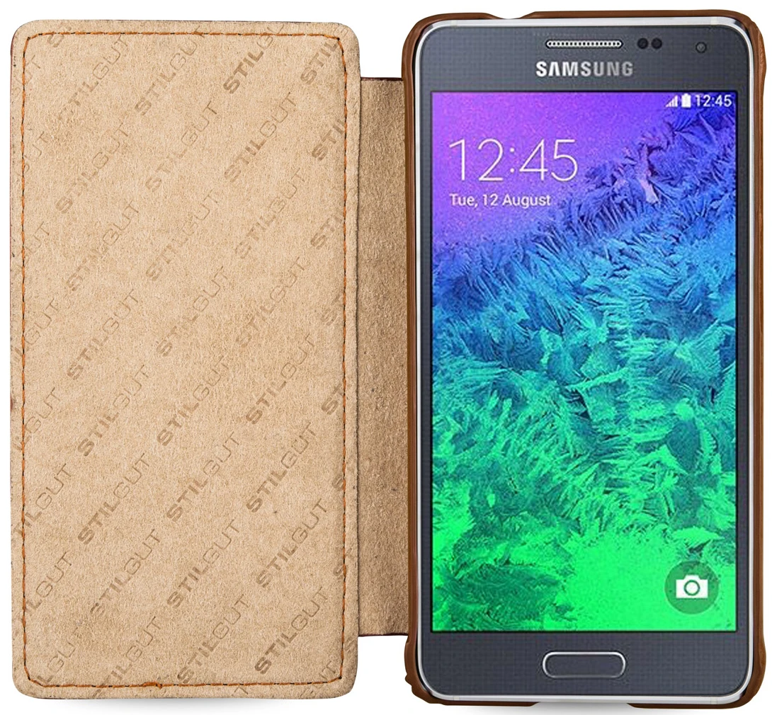 StilGut - Handyhülle Für Samsung Galaxy Alpha "Book Type" Ohne Clip 4 StilGut - Handyhülle Für Samsung Galaxy Alpha "Book Type" Ohne Clip – Bild 4