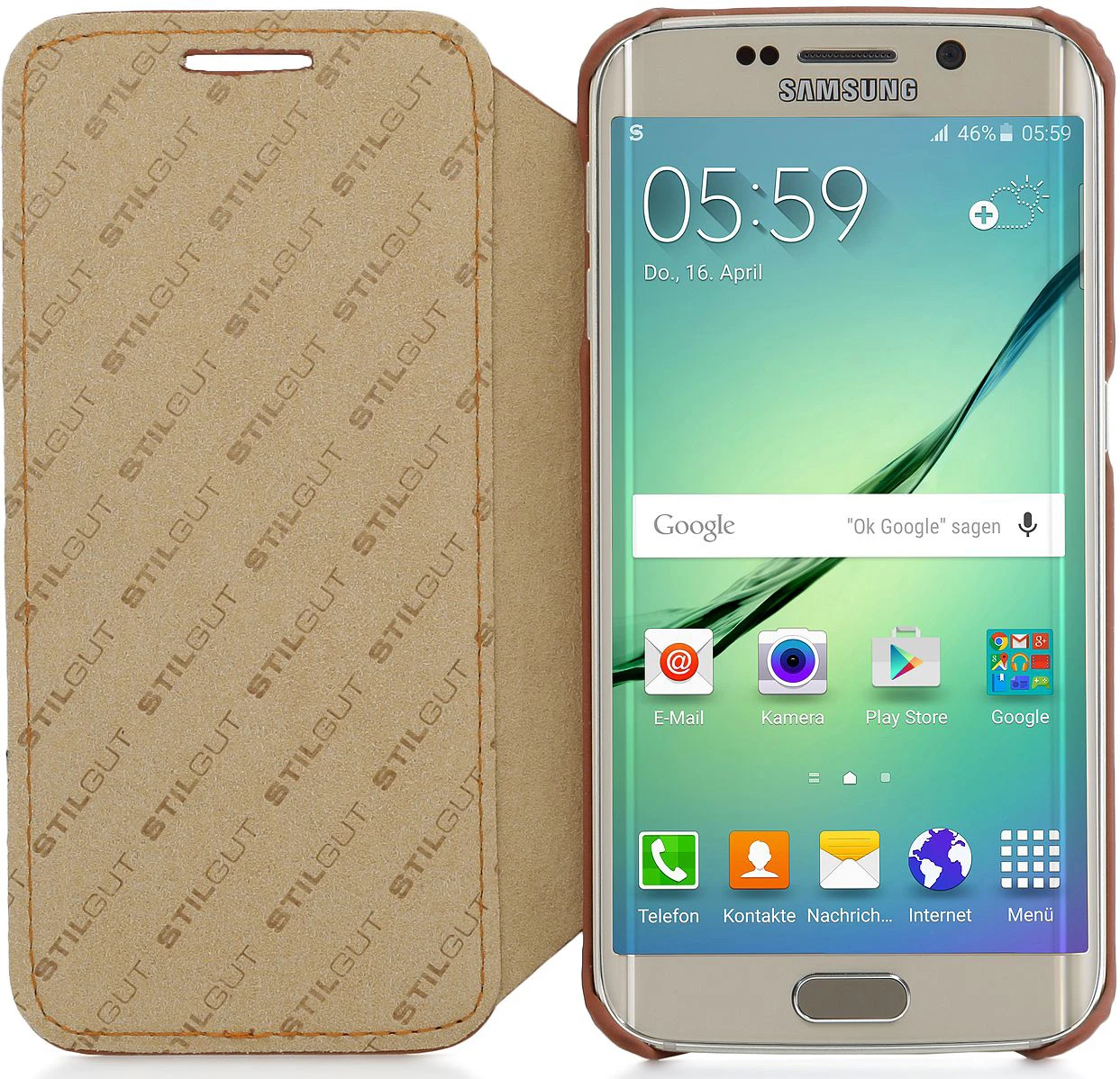 StilGut - Handyhülle Für Galaxy S6 Edge "Book Type" Ohne Clip 2 StilGut - Handyhülle Für Galaxy S6 Edge "Book Type" Ohne Clip – Bild 2