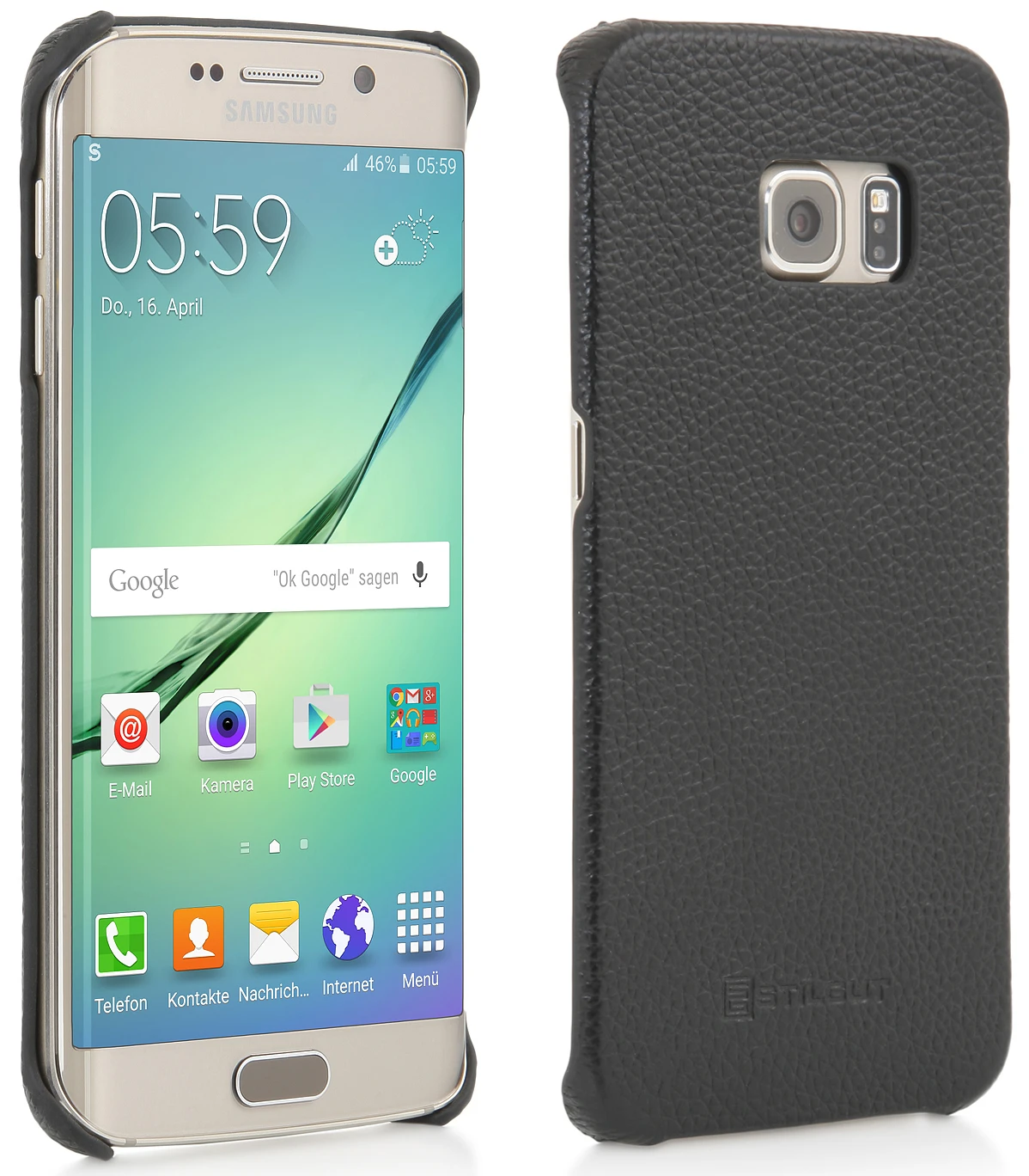 StilGut - Handyhülle Für Galaxy S6 Edge "Cover Type" Aus Leder 1 StilGut - Handyhülle Für Galaxy S6 Edge "Cover Type" Aus Leder