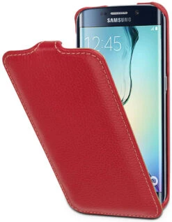 StilGut - Handyhülle Für Galaxy S6 Edge "UltraSlim" Aus Leder -Outlet STILGUT Store galaxy s6 edge tasche us rot 01
