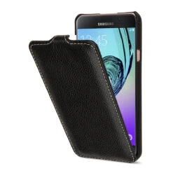 StilGut - Samsung Galaxy A7 (2016) Hülle UltraSlim Aus Leder -Outlet STILGUT Store galaxy a7 2016 handyhuelle ultraslim schw 01 1