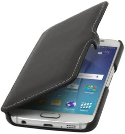 StilGut - Handyhülle Für Galaxy S6 "Book Type" Mit Clip -Outlet STILGUT Store galaxy s6 cover bt mc schw 01 1