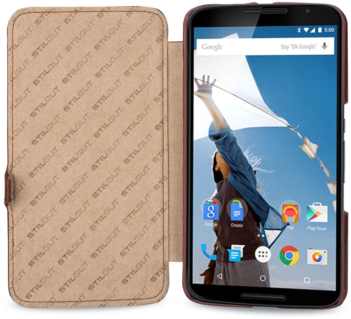StilGut - Handyhülle Für Nexus 6 "Book Type" Mit Clip 2 StilGut - Handyhülle Für Nexus 6 "Book Type" Mit Clip – Bild 2