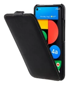 StilGut - Google Pixel 4a 5G Hülle UltraSlim -Outlet STILGUT Store google pixel 4a 5g flip case ultraslim black nappa 01