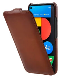 StilGut - Google Pixel 4a 5G Hülle UltraSlim -Outlet STILGUT Store google pixel 4a 5g flip case ultraslim brown 01