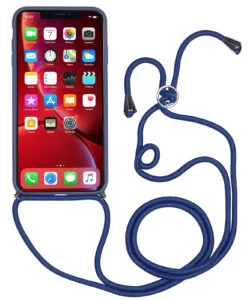 StilGut - Handykette Für IPhone XR Mit Lederrückseite -Outlet STILGUT Store handykette iphone xr blau 01