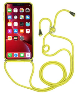 StilGut - Handykette Für IPhone XR Mit Lederrückseite -Outlet STILGUT Store handykette iphone xr gelb 01