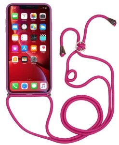 StilGut - Handykette Für IPhone XR Mit Lederrückseite -Outlet STILGUT Store handykette iphone xr magenta 01