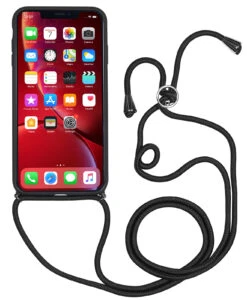 StilGut - Handykette Für IPhone XR Mit Lederrückseite -Outlet STILGUT Store handykette iphone xr schwarz 01 1