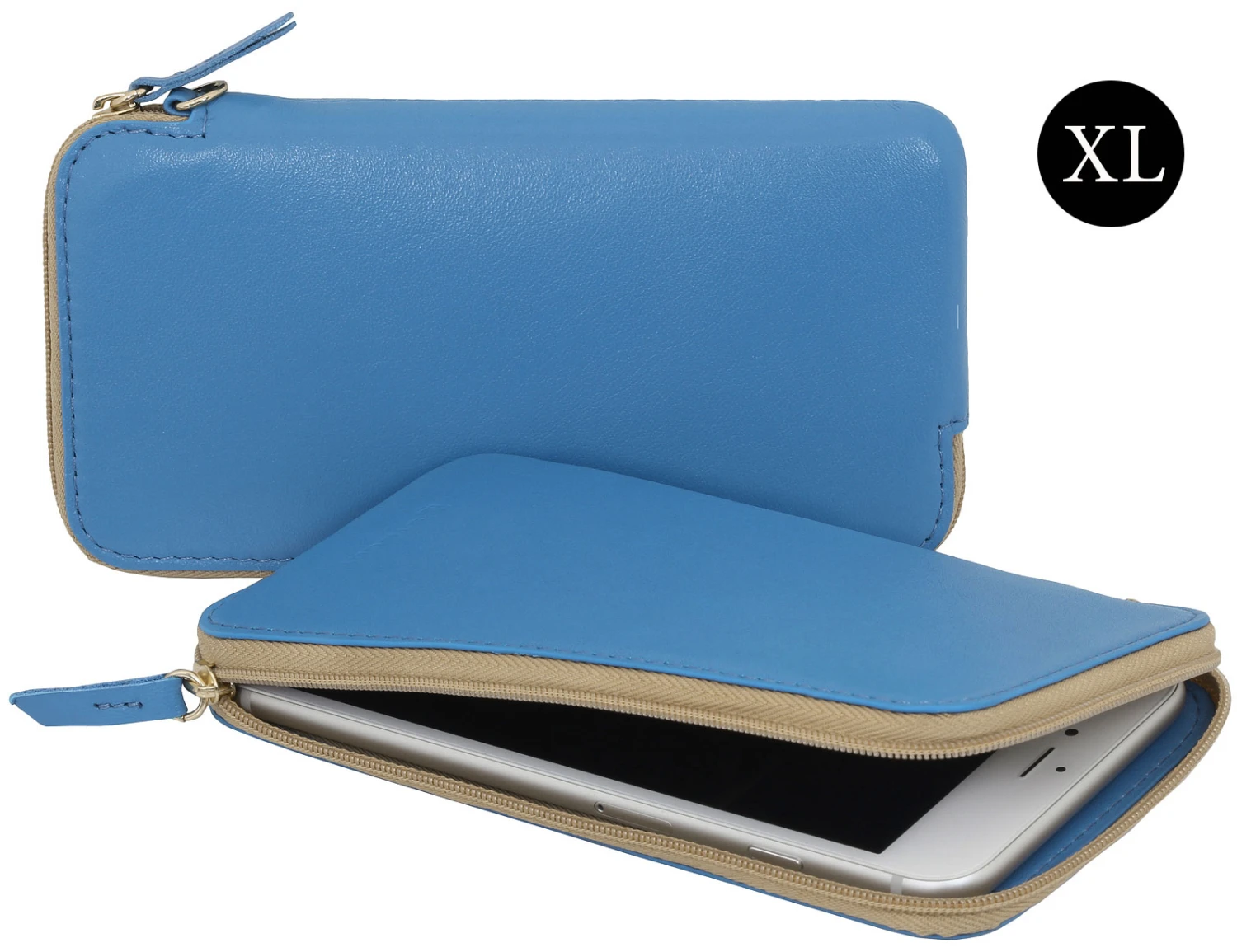 StilGut - Handytasche Aus Leder Mit Reissverschluss XL 14 StilGut - Handytasche Aus Leder Mit Reissverschluss XL – Bild 14