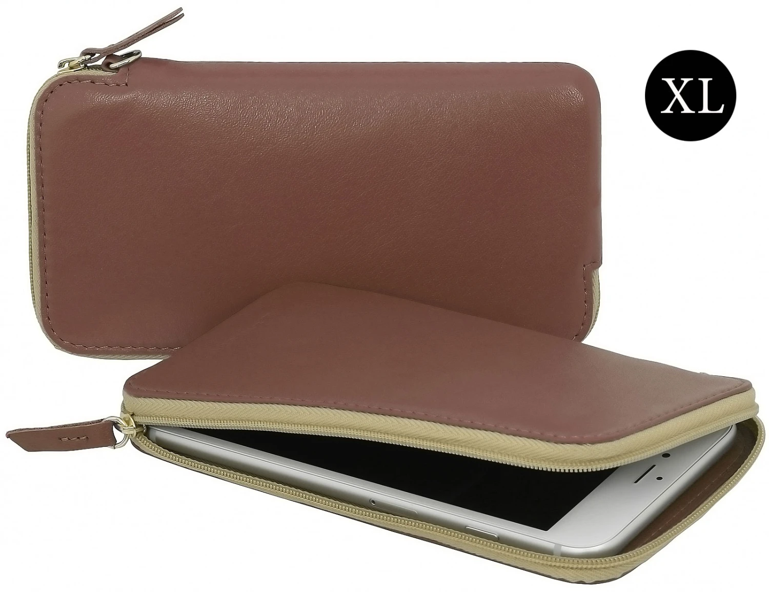 StilGut - Handytasche Aus Leder Mit Reissverschluss XL 10 StilGut - Handytasche Aus Leder Mit Reissverschluss XL – Bild 10