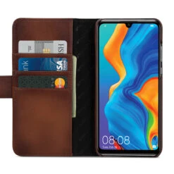 StilGut - Huawei P30 Lite Hülle Talis Mit Kartenfach -Outlet STILGUT Store huawei p30 lite huelle talis mit kreditkartenfach braun antik td 01