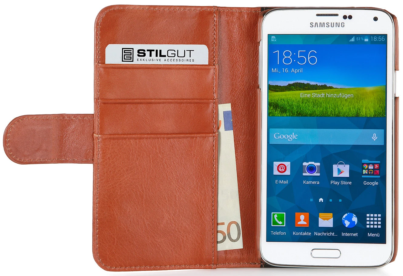 StilGut - Ledertasche "Talis" Fashion Serie Für Samsung Galaxy S5 1 StilGut - Ledertasche "Talis" Fashion Serie Für Samsung Galaxy S5