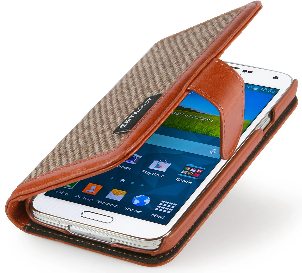 StilGut - Ledertasche "Talis" Fashion Serie Für Samsung Galaxy S5 2 StilGut - Ledertasche "Talis" Fashion Serie Für Samsung Galaxy S5 – Bild 2