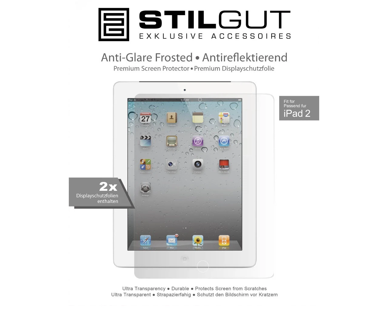 StilGut - Displayschutzfolie Für Apple IPad 2 1 StilGut - Displayschutzfolie Für Apple IPad 2