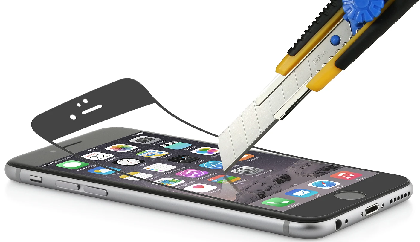 StilGut - Panzerglasfolie Für IPhone 6 Plus & 6s Plus 2er-Pack Schwarzer Rand 2 StilGut - Panzerglasfolie Für IPhone 6 Plus & 6s Plus 2er-Pack Schwarzer Rand – Bild 2