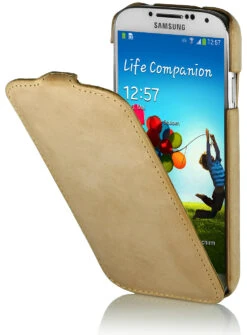 StilGut - UltraSlim Case Für Samsung Galaxy S4 I9500 & I9505 Old Style -Outlet STILGUT Store ledertasche samsung s4 beige 01