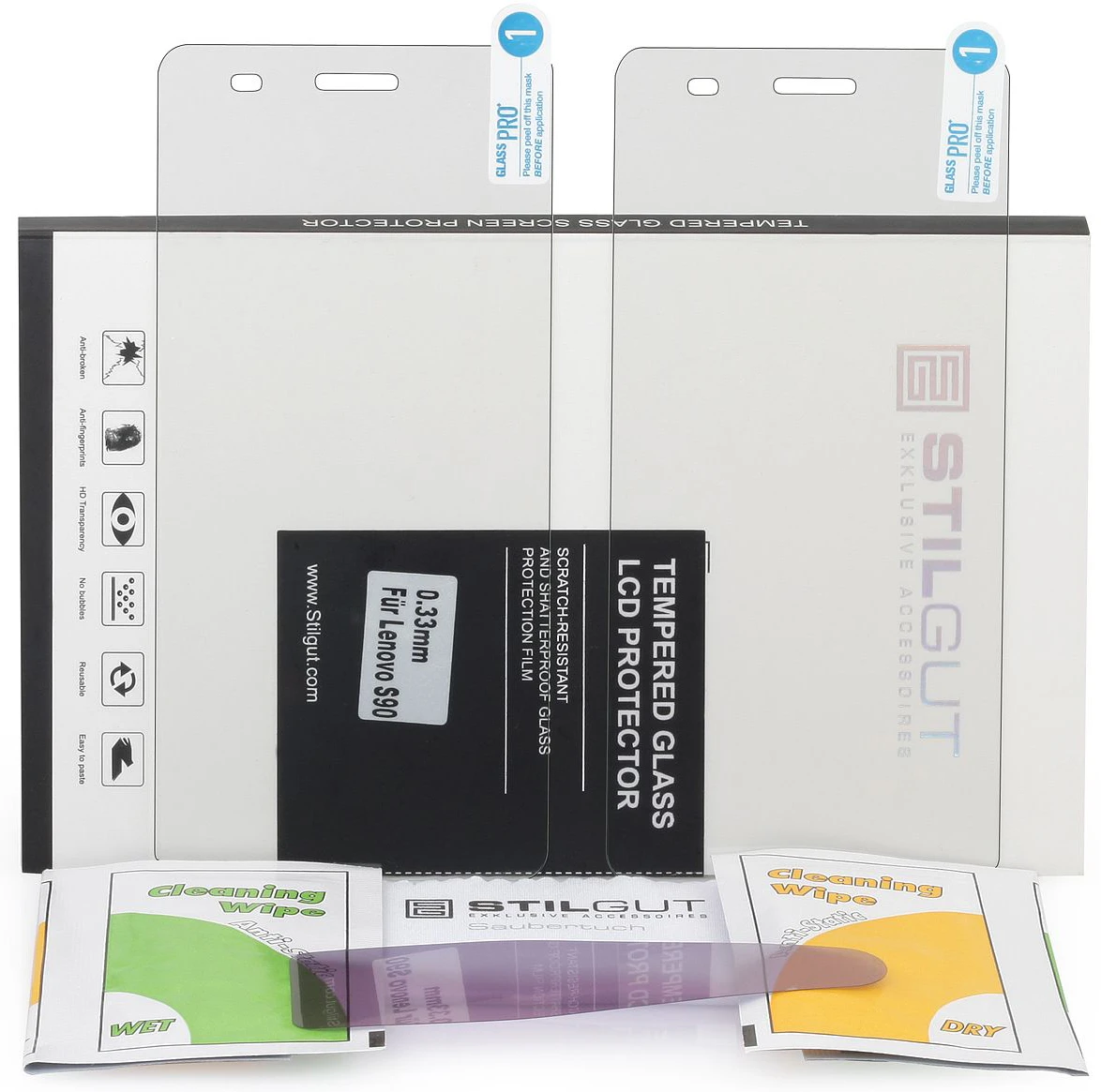 StilGut - Panzerglasfolie Für Lenovo S90 (2er-Pack) 2 StilGut - Panzerglasfolie Für Lenovo S90 (2er-Pack) – Bild 2