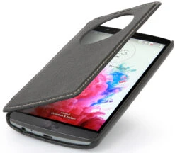 StilGut - Ledertasche "Book Type" Für LG G3 Mit Sichtfenster -Outlet STILGUT Store lg g3 handyhuelle sichtf schw 01