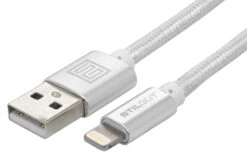 StilGut - Lightning Kabel Premium (Apple MFi Zertifiziert) 1m -Outlet STILGUT Store lightning kabel premium silber 01 1