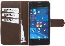 StilGut - Lumia 550 Hülle Talis Mit Standfunktion -Outlet STILGUT Store lumia 550 huelle stilgut talis mit standfunktion c