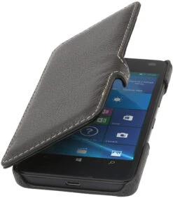 StilGut - Lumia 550 Tasche Book Type Aus Leder Mit Clip -Outlet STILGUT Store lumia 550 case btmc schw 01