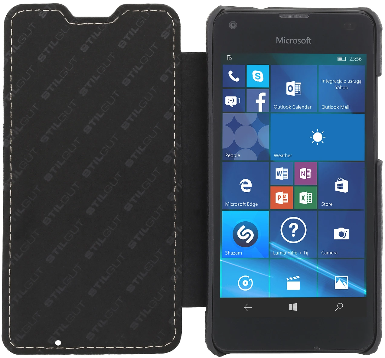 StilGut - Lumia 550 Case Book Type Aus Leder Ohne Clip 2 StilGut - Lumia 550 Case Book Type Aus Leder Ohne Clip – Bild 2