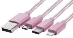 StilGut - Ladekabel Magic Trio (USB-C, Lightning, Micro-USB) -Outlet STILGUT Store magic trio usb lightning micro usb rose gold 04