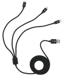 StilGut - Ladekabel Magic Trio (USB-C, Lightning, Micro-USB) -Outlet STILGUT Store magic trio usb lightning micro usb schwarz 01