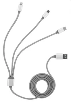 StilGut - Ladekabel Magic Trio (USB-C, Lightning, Micro-USB) -Outlet STILGUT Store magic trio usb lightning micro usb silber 01