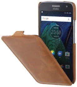 StilGut - Moto G5 Plus Hülle UltraSlim -Outlet STILGUT Store moto g5 plus huelle ultraslim aus leder cognac 01