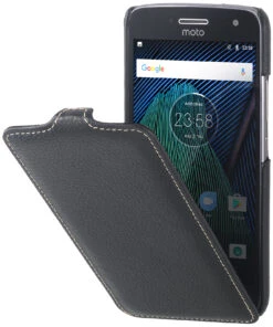 StilGut - Moto G5 Plus Hülle UltraSlim -Outlet STILGUT Store moto g5 plus huelle ultraslim aus leder schwarz 01 1