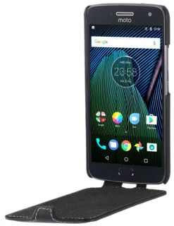 StilGut - Moto G5 Plus Hülle UltraSlim -Outlet STILGUT Store moto g5 plus huelle ultraslim aus leder schwarz 03